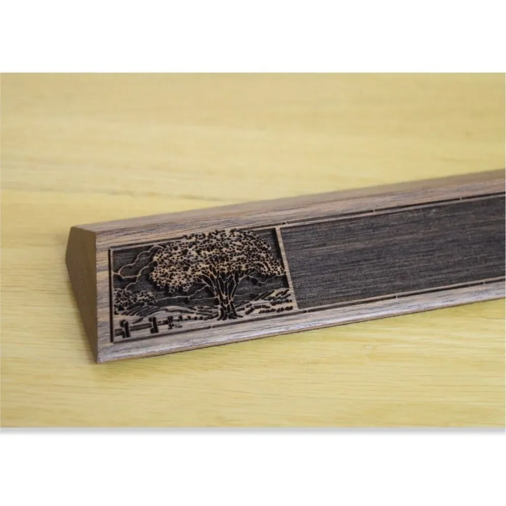 Lasercraft Desk Name Plaque Laser Carved Wooden Base Tree Design 1988 Fenceline